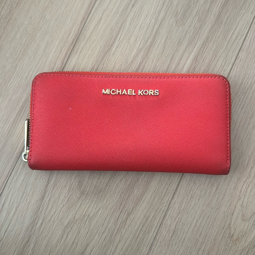 Michael Kors bright red wallet